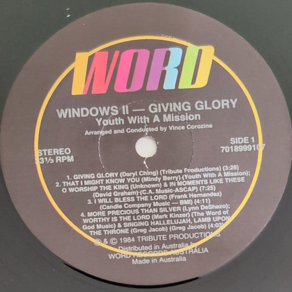 Youth With A Mission (Hong Kong) : Windows Two - Giving Glory (LP, Album)