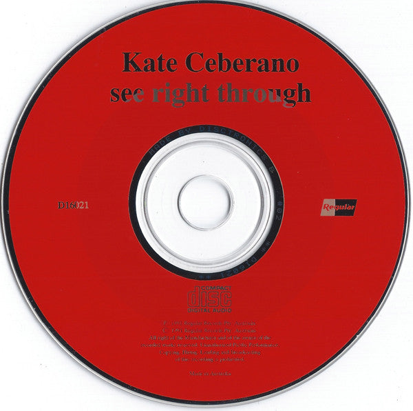 Kate Ceberano : See Right Through (CD, Single, Car)
