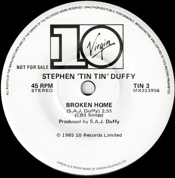 Stephen Tin Tin Duffy* : Icing On The Cake (7", Single, Promo)