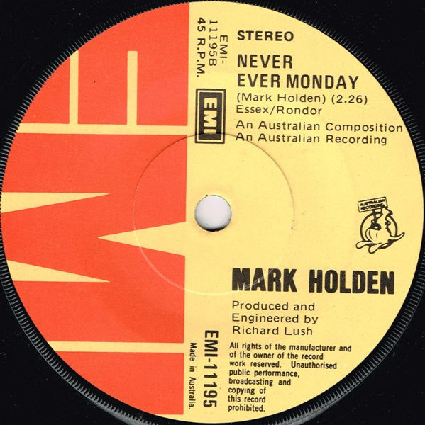 Mark Holden : I Wanna Make You My Lady (7", Single)