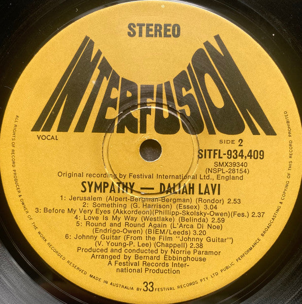 Daliah Lavi : Sympathy (LP, Album)