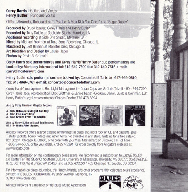 Corey Harris & Henry Butler : Vü-Dü Menz (CD, Album)