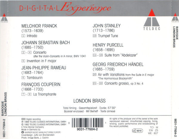 London Brass : Baroque (CD, Album, RE)