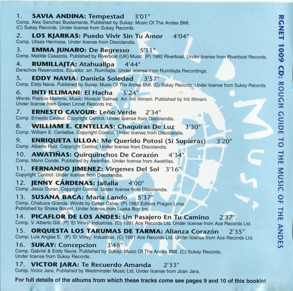 Various : The Rough Guide To The Music Of The Andes (CD, Comp)