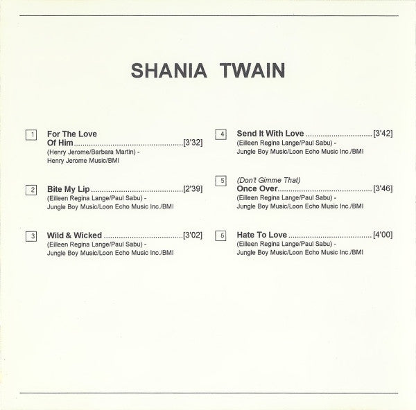 Shania Twain : For The Love Of Him (CD, Album)
