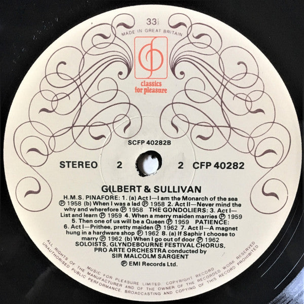 Gilbert & Sullivan, Glyndebourne Festival Chorus, Pro Arte Orchestra Of London, Sir Malcolm Sargent : Highlights From Gilbert & Sullivan Volume 3 (LP, Comp, RE)