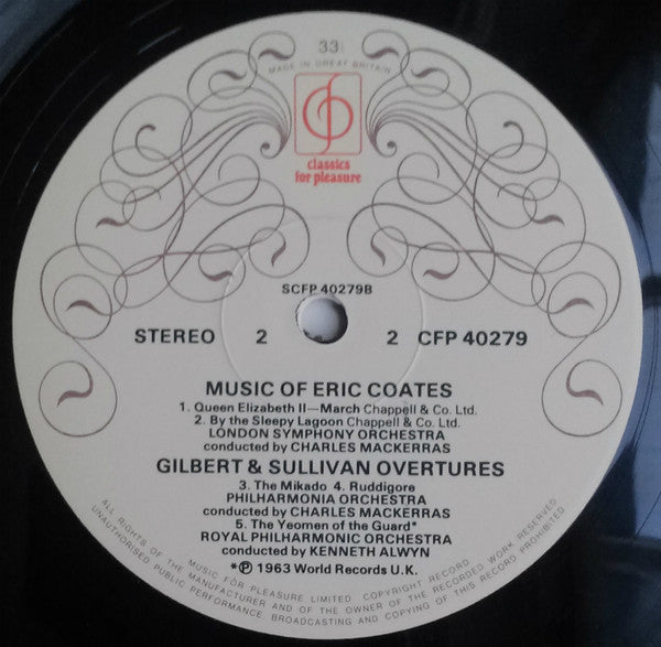 Eric Coates, London Symphony Orchestra, Philharmonia Orchestra, Sir Charles Mackerras : Eric Coates Gilbert & Sullivan Overtures (LP)