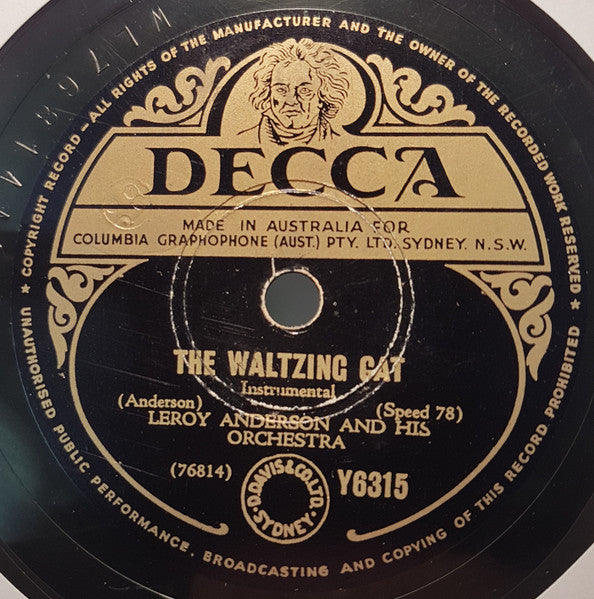 Leroy Anderson And His Orchestra* : The Syncopated Clock / The Waltzing Cat (Shellac, 10")
