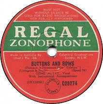 Gene Autry : Buttons And Bows / Blue Shadows On The Trail (Shellac, 10")