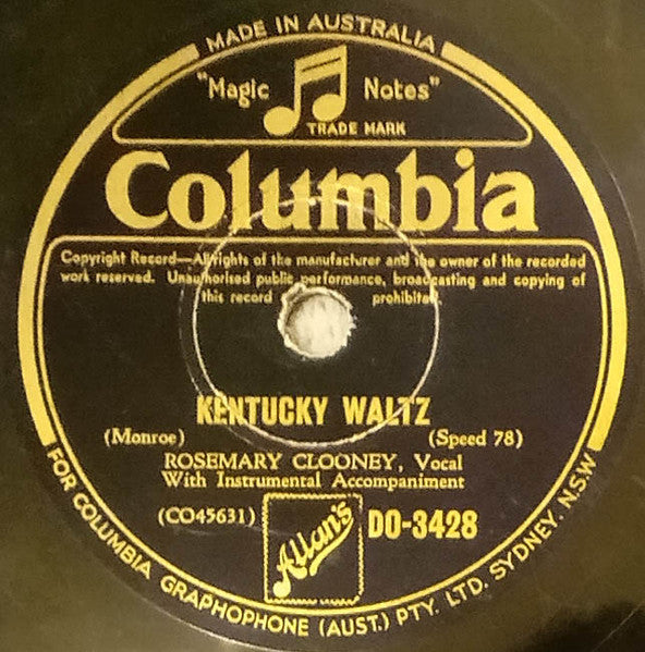 Rosemary Clooney : Mixed Emotions / Kentucky Waltz (Shellac, 10")