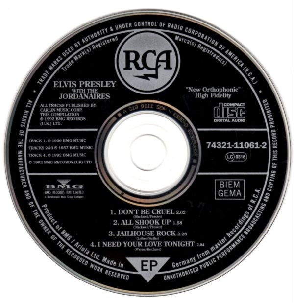 Elvis Presley : Don't Be Cruel (CD, EP, Mono)