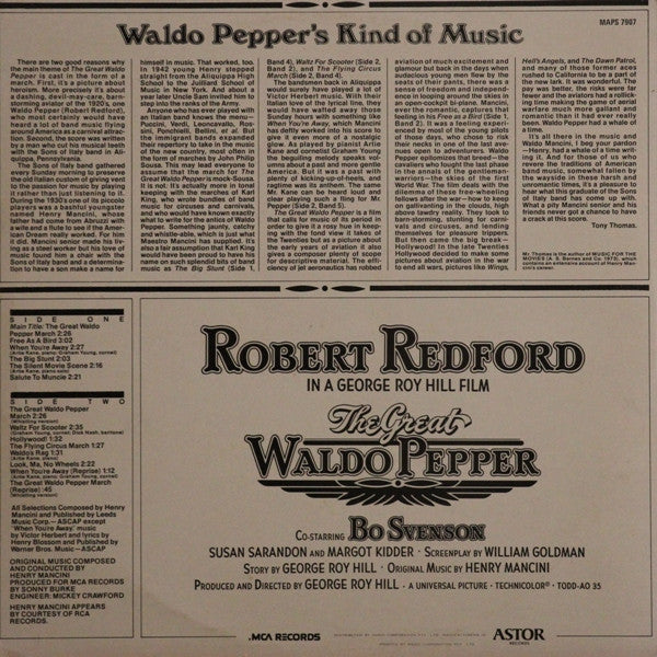 Henry Mancini : The Great Waldo Pepper. (Original Motion Picture Soundtrack) (LP, Album)