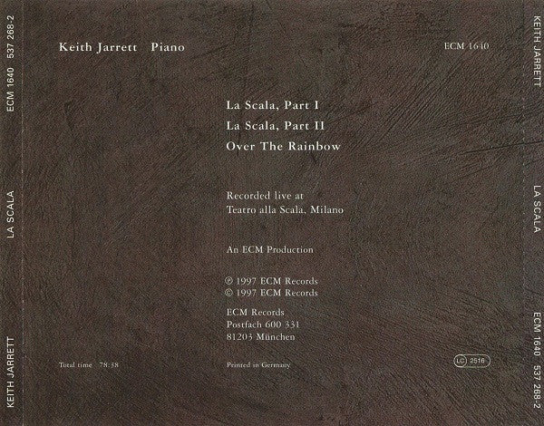 Keith Jarrett : La Scala (CD, Album, RP)