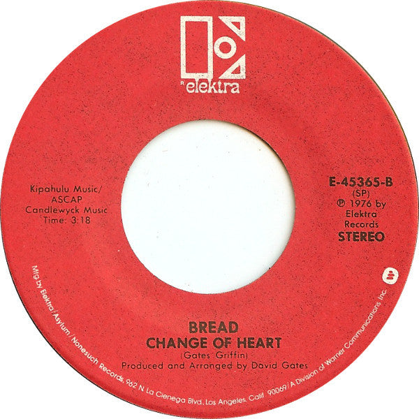 Bread : Lost Without Your Love (7", Single)