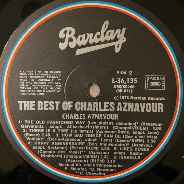 Charles Aznavour : The Best Of Charles Aznavour (LP, Comp)