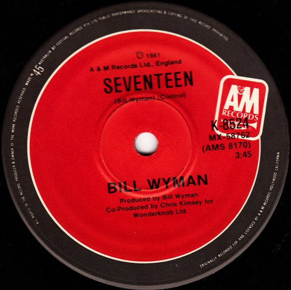 Bill Wyman : Come Back Suzanne (7", Single, Ltd)