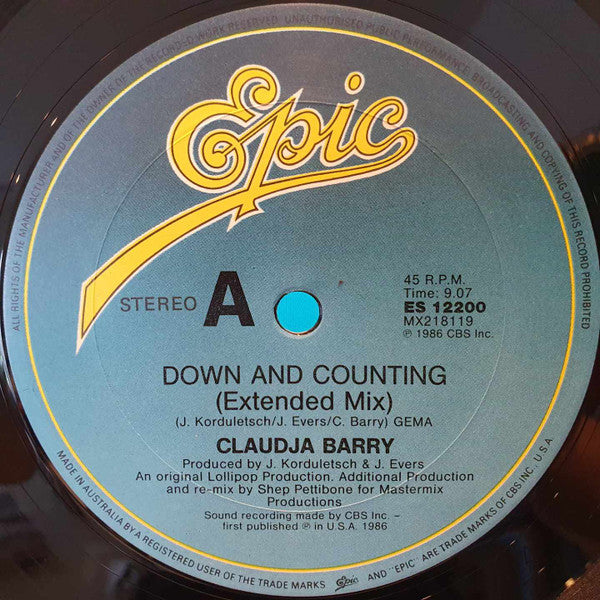 Claudja Barry : Down And Counting (12", Single)
