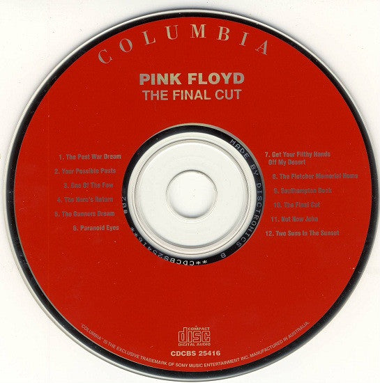 Pink Floyd : Wish You Were Here & The Final Cut (CD, Album, RE + CD, Album, RE + Comp)