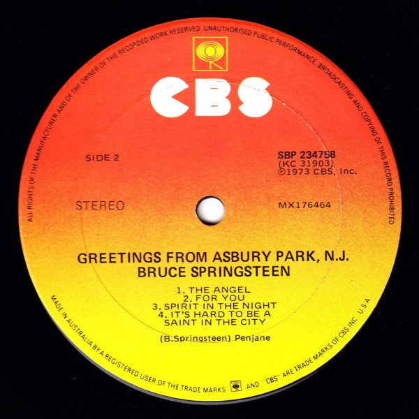 Bruce Springsteen : Greetings From Asbury Park, N.J. (LP, Album, RE)
