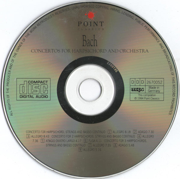 Johann Sebastian Bach, Camerata Romana / Eugen Duvier - Eberhard Kraus : Concertos For Harpsichord And Orchestra (CD, Album)