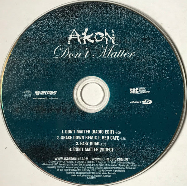 Akon : Don't Matter (CD, Single, Enh)