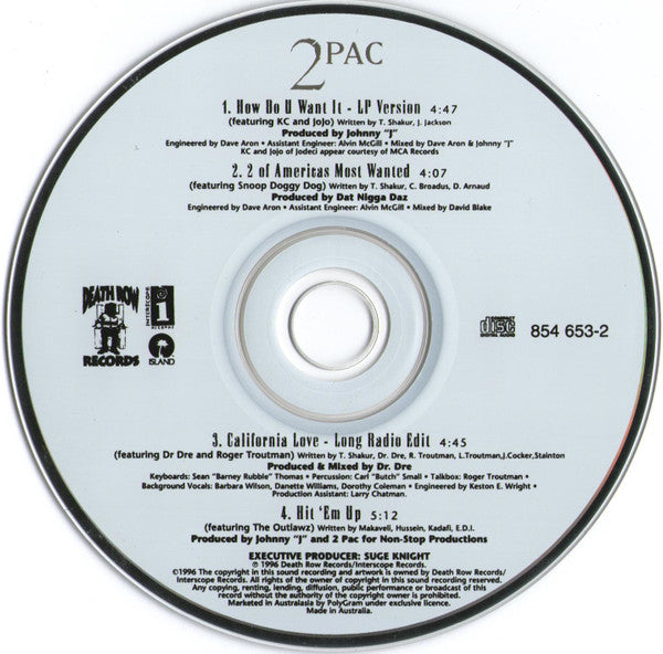2Pac : How Do U Want It (CD, Single, Car)