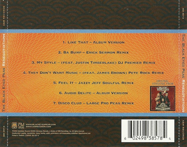 Black Eyed Peas : Renegotiations (The Remixes) (CD, EP)