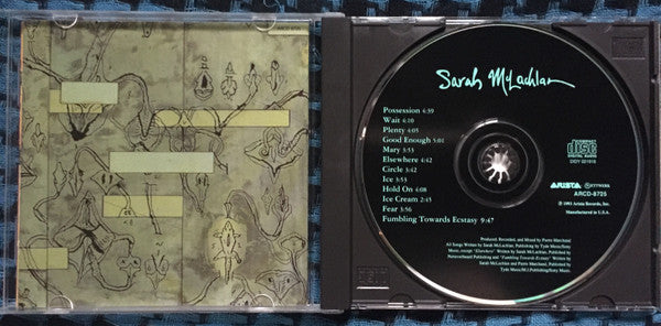 Sarah McLachlan : Fumbling Towards Ecstasy (CD, Album, Club)