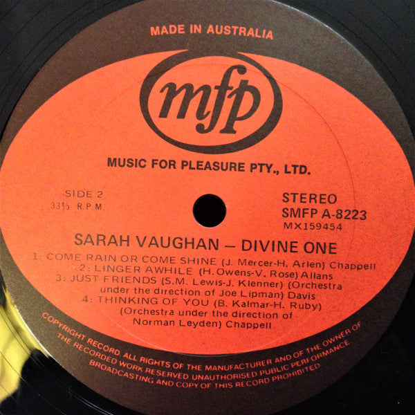 Sarah Vaughan : The Divine One (LP, Comp)