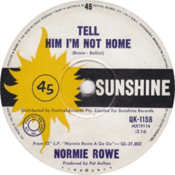 Normie Rowe : Call On Me (7", Single)
