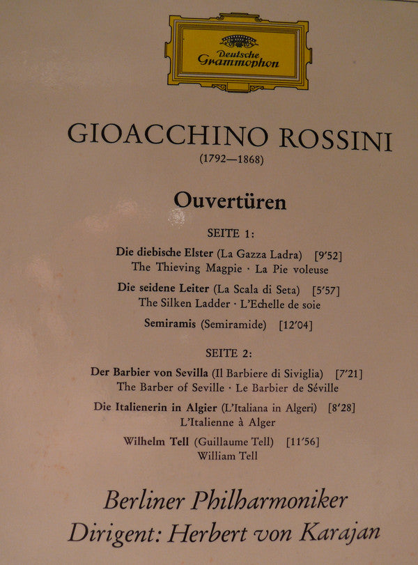 Rossini* - Berliner Philharmoniker · Herbert von Karajan : Ouvertüren (LP, RE)