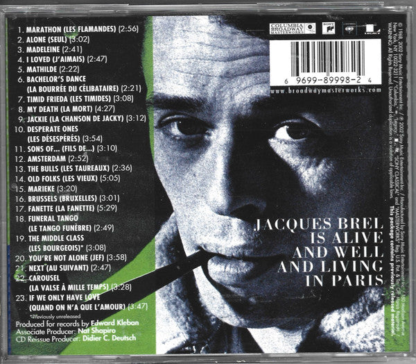 Elly Stone / Mort Shuman / Shawn Elliott / Alice Whitfield : Jacques Brel Is Alive And Well And Living In Paris (CD, Album, RE, RM)