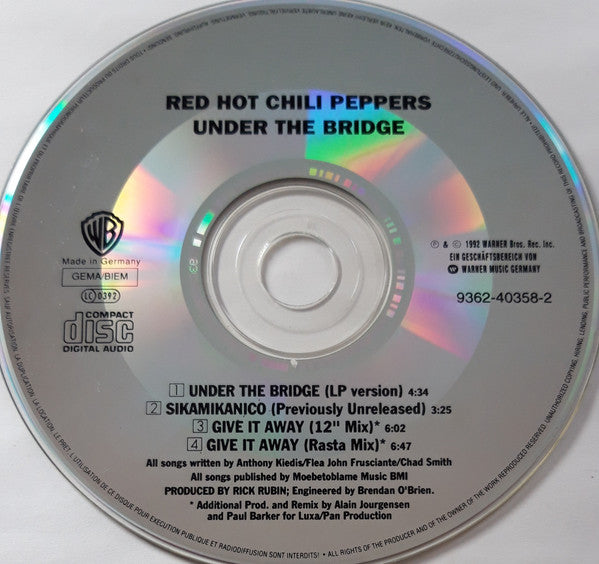 Red Hot Chili Peppers : Under The Bridge (CD, Maxi, J-c)