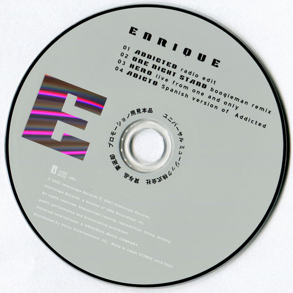 Enrique Iglesias : Addicted (CD, Single)