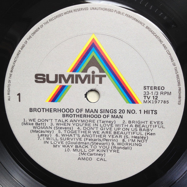 Brotherhood Of Man : Sing 20 Number One Hits (LP)