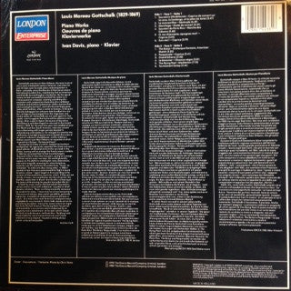 Louis Moreau Gottschalk / Ivan Davis (2) : Piano Works/Oeuvres De Piano/Klavierwerke (LP, Album, RE)