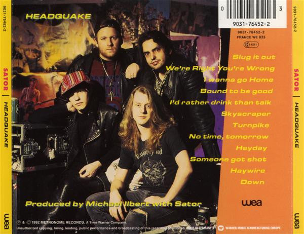 Sator : Headquake (CD, Album)