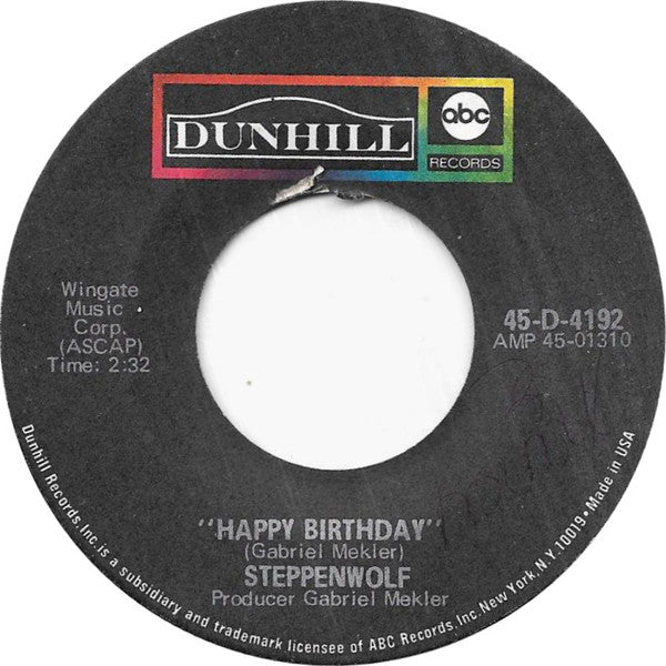 Steppenwolf : It's Never Too Late (7", Single)