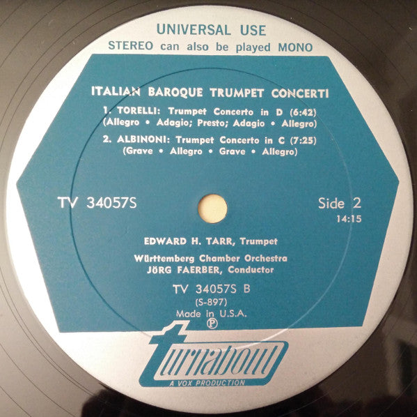 Manfredini*, Vivaldi*, Torelli*, Albinoni* : Italian Baroque Trumpet Concerti (LP)