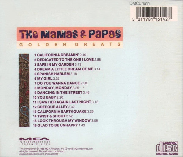 The Mamas & Papas* : Golden Greats (CD, Album, Comp)