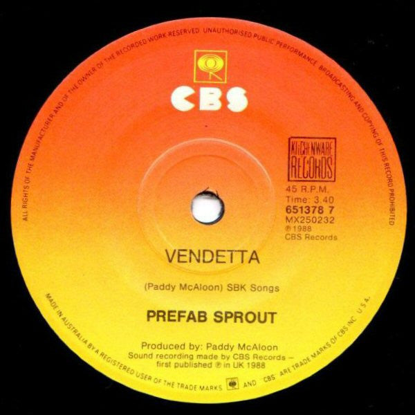 Prefab Sprout : Cars And Girls (7", Single)