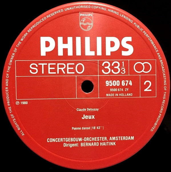 Debussy* – Concertgebouw Orchestra, Amsterdam*, Bernard Haitink : Trois Nocturnes / Jeux (LP)