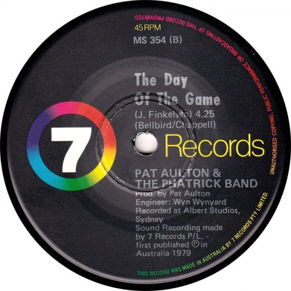Pat Aulton & The Phatrick Band : The Greatest Game Of All / The Day Of The Game (7")