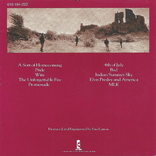 U2 : The Unforgettable Fire (CD, Album)