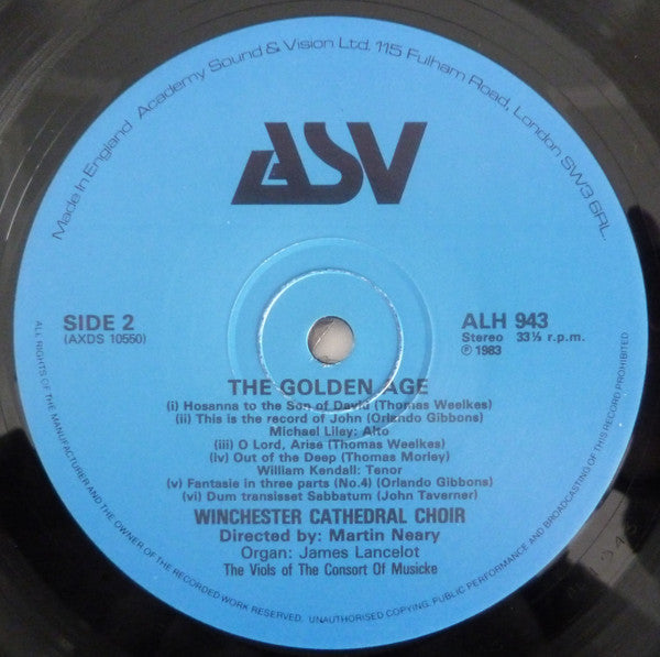 Winchester Cathedral Choir : The Golden Age Of English Cathedral Music (LP)