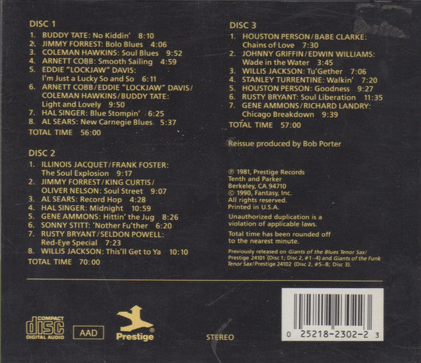 Various : Giants Of The Blues And Funk Tenor Sax (3xCD, Comp)