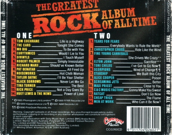 Various : The Greatest Rock Album Of All Time (2xCD, Comp)