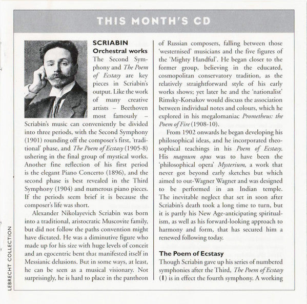 Scriabin* - BBC Philharmonic, Vassily Sinaisky : The Poem Of Ecstasy / Symphony No. 2 (CD)