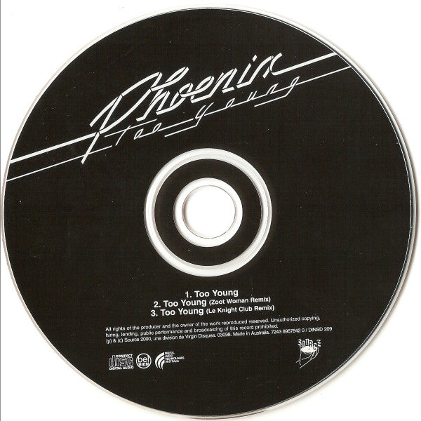 Phoenix : Too Young (CD, Maxi)