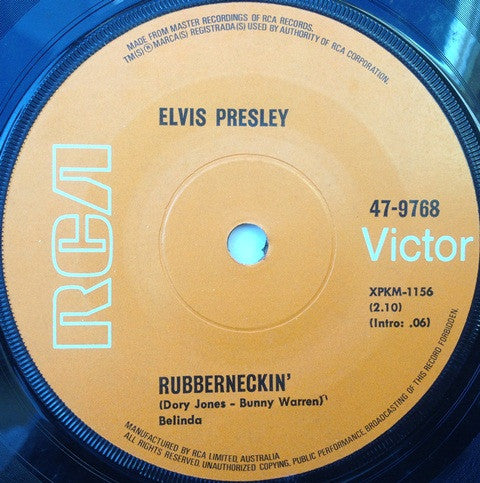 Elvis Presley : Don't Cry Daddy / Rubberneckin' (7", Single)